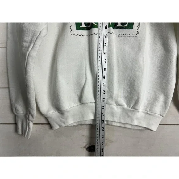 Vintage Fruit Of The Loom Sweatshirt Adult XL White Love Rose Stamp Crewneck USA - Picture 6 of 7